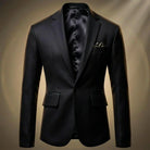 Men's Classic Notch Lapel Blazer Jacket with One-Button Closure 1