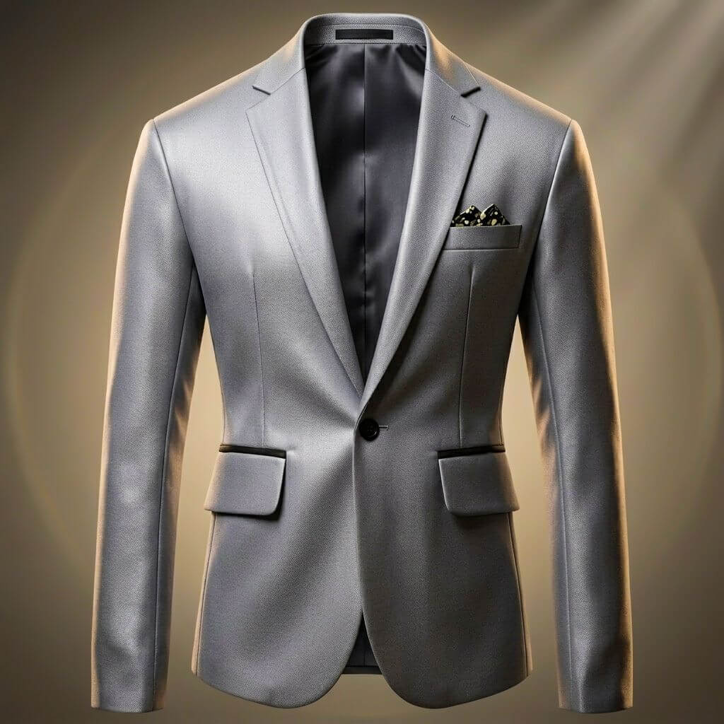 Men's Classic Notch Lapel Blazer Jacket with One-Button Closure 2