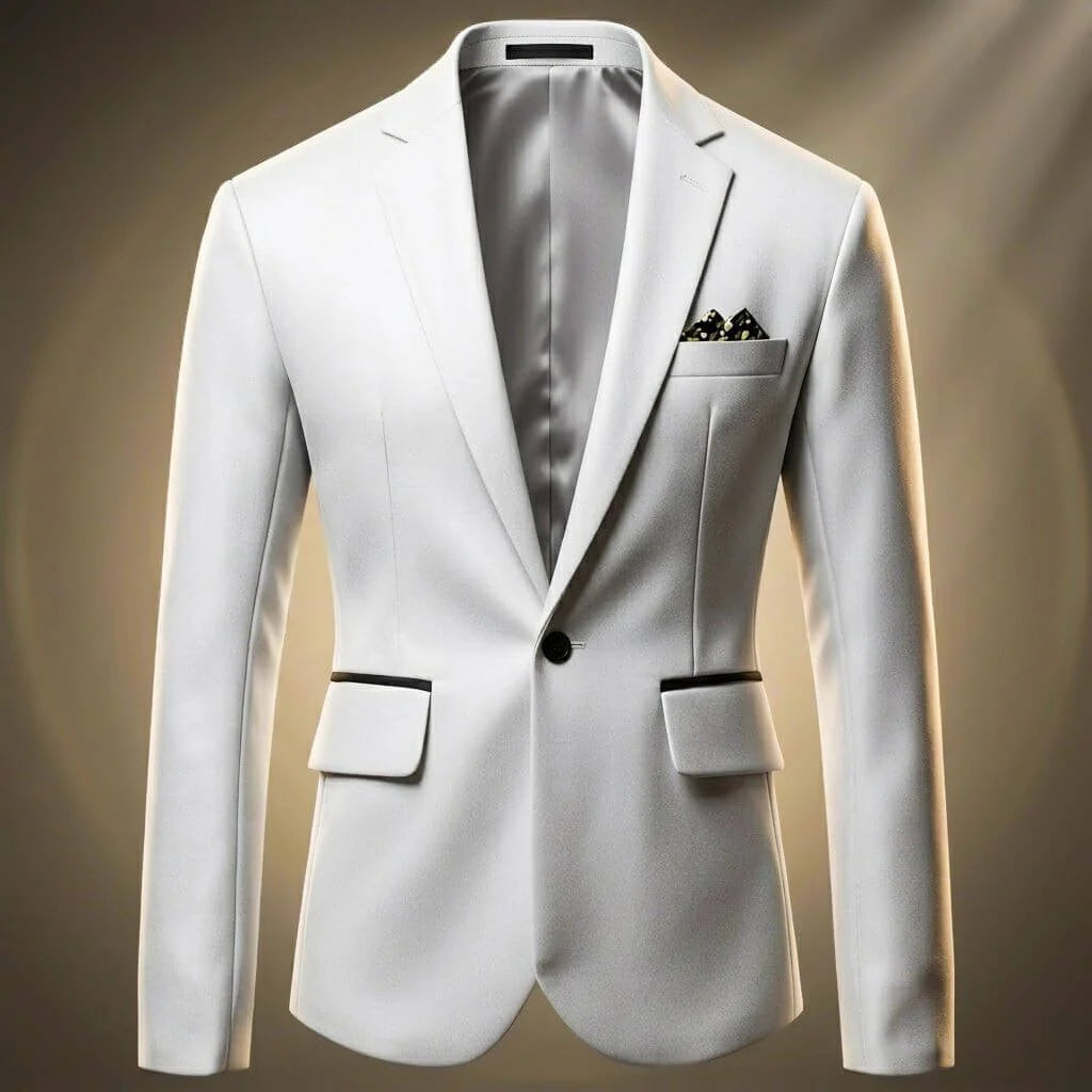 Men's Classic Notch Lapel Blazer Jacket with One-Button Closure 3