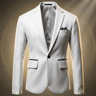 Men's Classic Notch Lapel Blazer Jacket with One-Button Closure 3