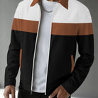 Men's Color-Block Zip-Up Jacket with Modern Fit 0