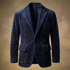 Men's Corduroy Blazer Jacket with Notch Lapels and Three-Button Closure 1