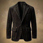 Men's Corduroy Blazer Jacket with Notch Lapels and Three-Button Closure 3