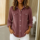 Men's Corduroy Western Yoke Shirt Jacket with Snap Front and Chest Flap Pockets 5