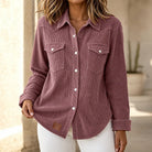 Men's Corduroy Western Yoke Shirt Jacket with Snap Front and Chest Flap Pockets 7