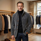 Men's Corduroy Zip Jacket with Button Front and Tailored Fit 0