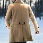 Men's Double-Breasted Peacoat with Gold Buttons and Wide Notch Lapels 2