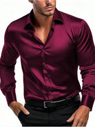 Men's Dress Shirt with Satin Sheen and Italian Collar 1
