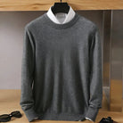Men's Fine Knit Crew Neck Sweater with Ribbed Cuffs and Hem 1