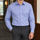 Men's Fitted Button-Front Dress Shirt with Pointed Spread Collar 0
