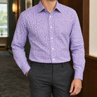 Men's Fitted Button-Front Dress Shirt with Pointed Spread Collar 2