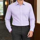 Men's Fitted Button-Front Dress Shirt with Pointed Spread Collar 5