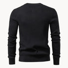 Men's Fitted Round Neck Sweater with Button Closure and Elastic Cuffs 1