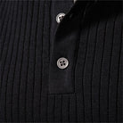 Men's Fitted Round Neck Sweater with Button Closure and Elastic Cuffs 2