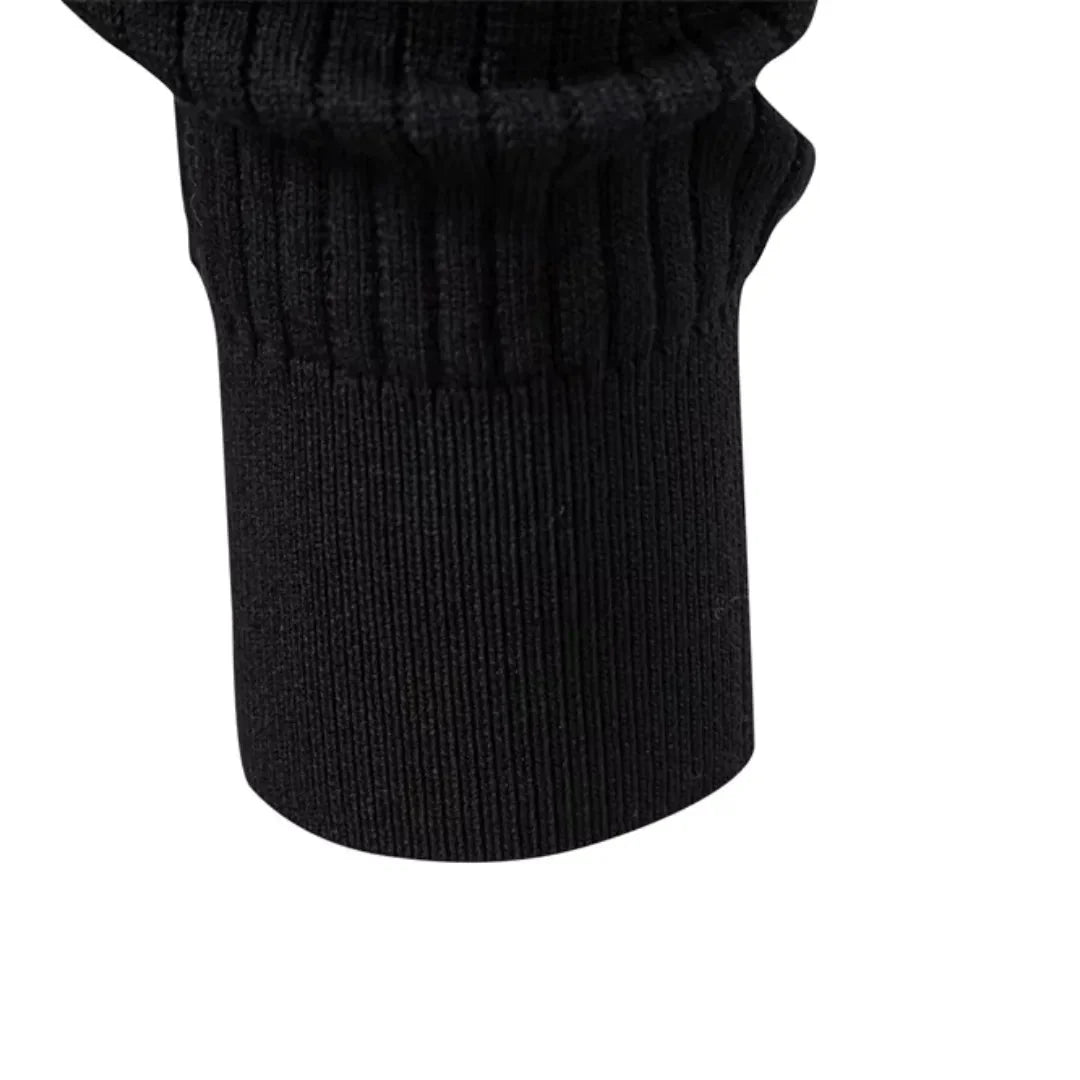 Men's Fitted Round Neck Sweater with Button Closure and Elastic Cuffs 5