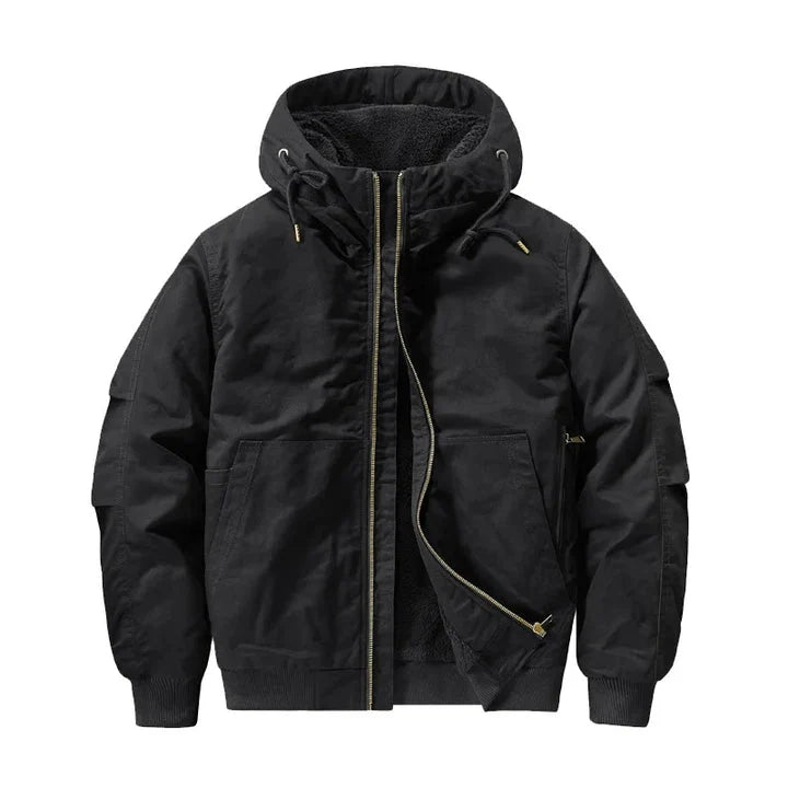 Men's Fleece-Lined Hooded Bomber Jacket 1