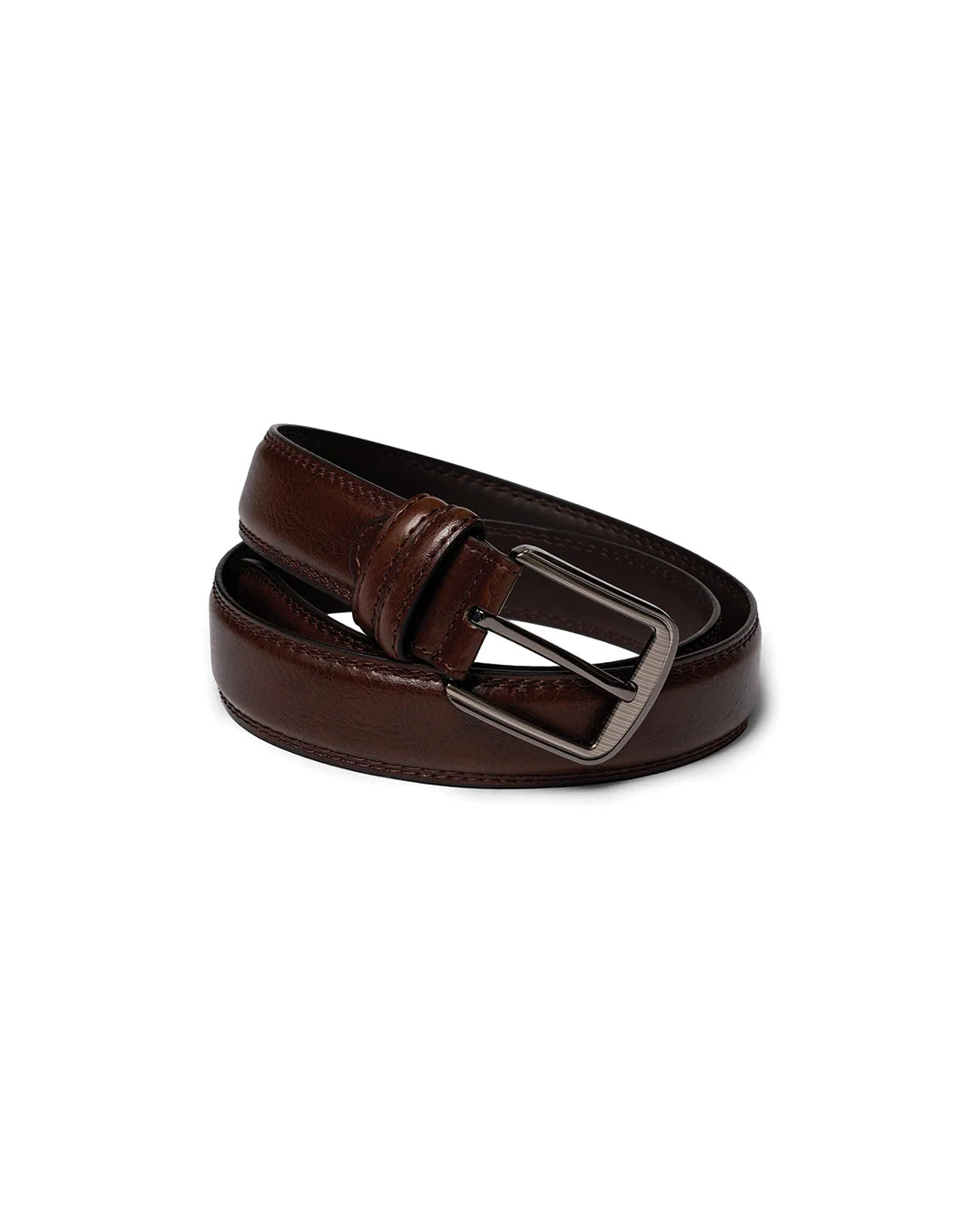 Men's Full-Grain Leather Belt with Polished Buckle 0