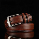 Men's Full-Grain Leather Belt with Polished Buckle 6