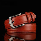 Men's Full-Grain Leather Belt with Polished Buckle 7