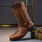 Men's Genuine Leather Vintage-Style Boots with Cushioned Insoles 0