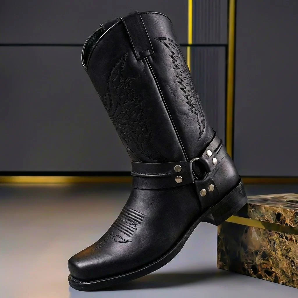 Men's Genuine Leather Vintage-Style Boots with Cushioned Insoles 1