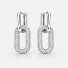 Men's Gold Rectangular Link Drop Earrings with High-Polish Finish 3