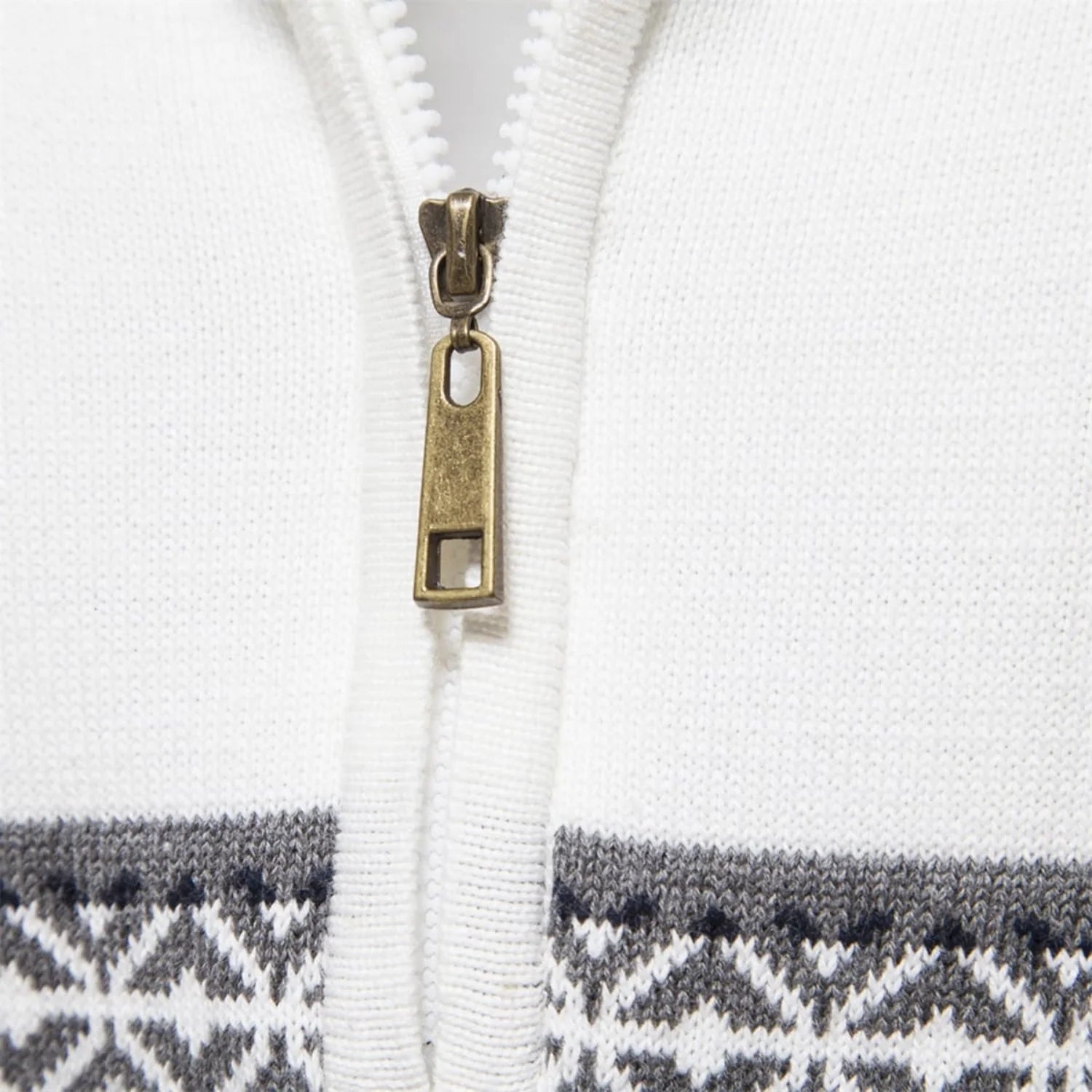 Men's Half-Zip Sweater with Stand Collar and Nordic Pattern 5