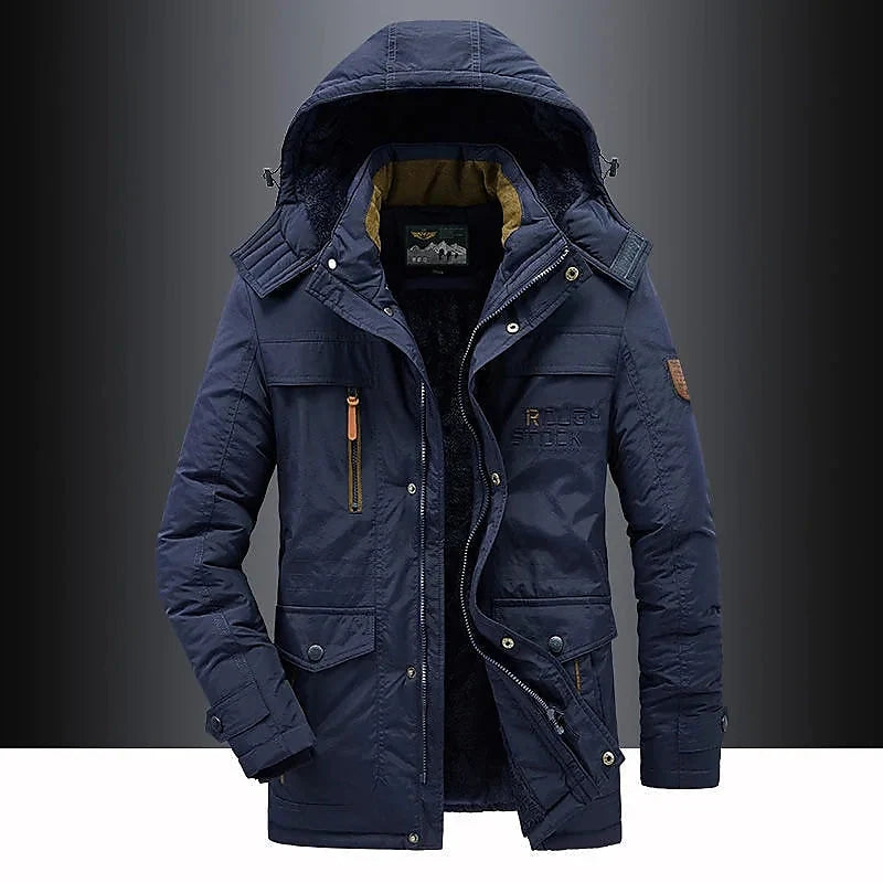 Men's Heavy-Duty Winter Jacket with Warm Hood and Structured Fit 3
