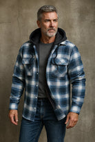 Men's Hooded Flannel Shirt Jacket with Fleece Lining 2