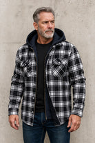Men's Hooded Flannel Shirt Jacket with Fleece Lining 4