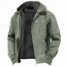 Men's Hooded Fleece-Lined Jacket with Full-Zip Closure 0