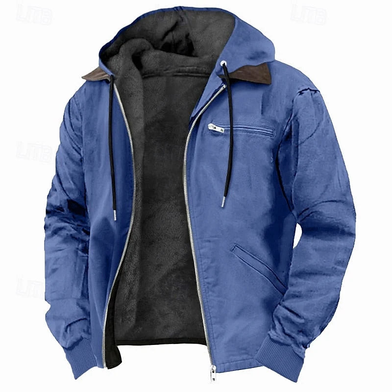 Men's Hooded Fleece-Lined Jacket with Full-Zip Closure 3