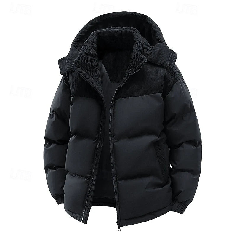 Men's Hooded Puffer Jacket with Two-Tone Design and Insulating Padding 6