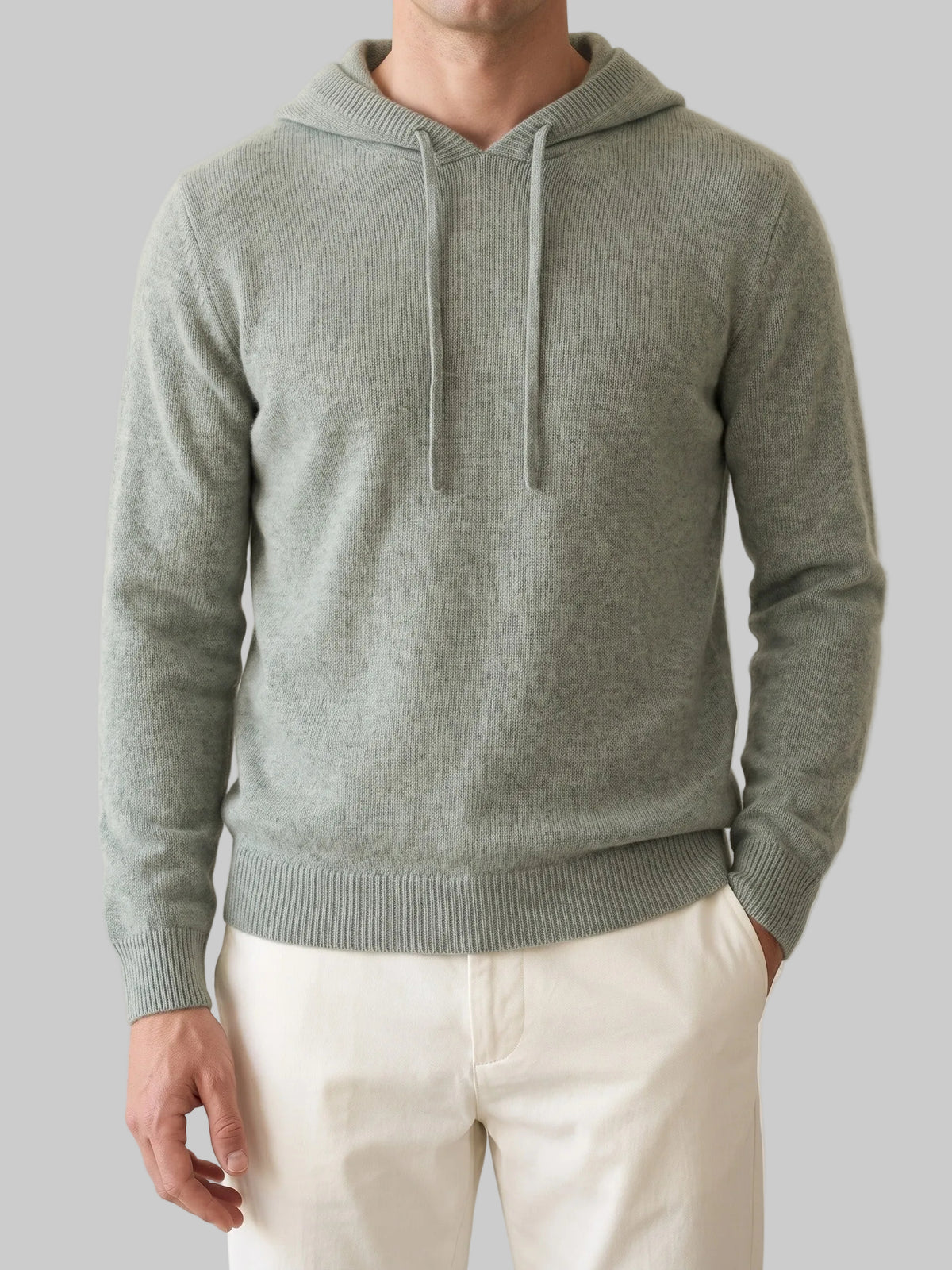Men's Hooded Pullover Sweater with Ribbed Cuffs and Hem 4