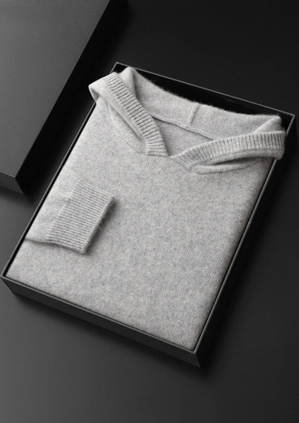 Men's Hooded Pullover Sweater with Ribbed Cuffs and Hem 5