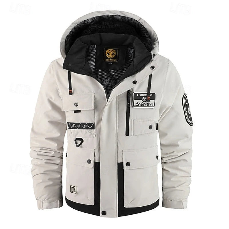 Men's Hooded Utility Jacket with Weather-Resistant Insulation 1
