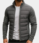 Men's Hybrid Quilted Puffer Jacket with Knit Sleeves 0