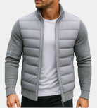 Men's Hybrid Quilted Puffer Jacket with Knit Sleeves 1