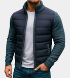Men's Hybrid Quilted Puffer Jacket with Knit Sleeves 2