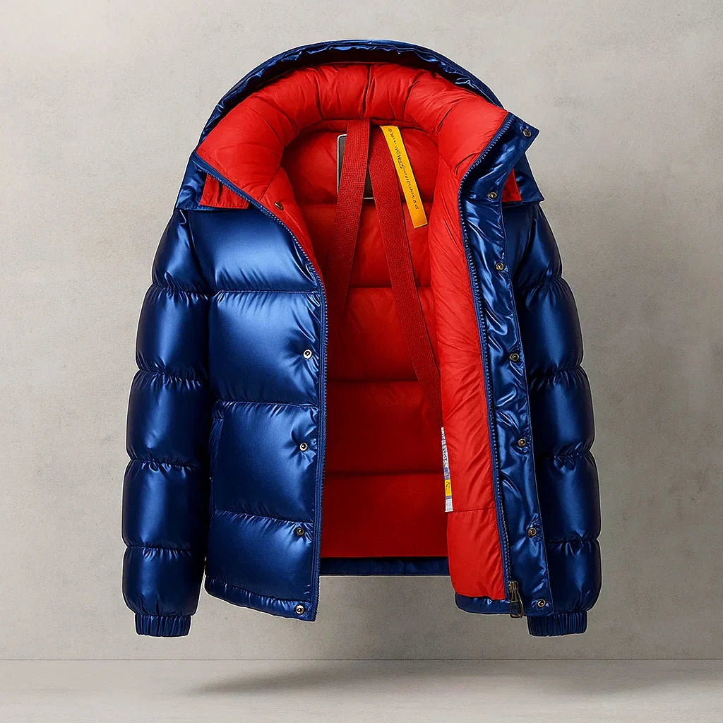 Men's Insulated Full-Zip Puffer Jacket with Thick Cotton Fill 0