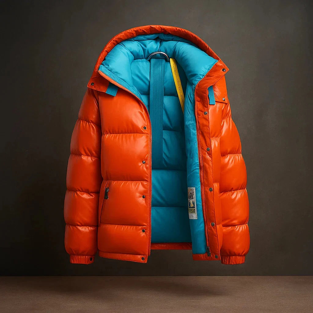 Men's Insulated Full-Zip Puffer Jacket with Thick Cotton Fill 1