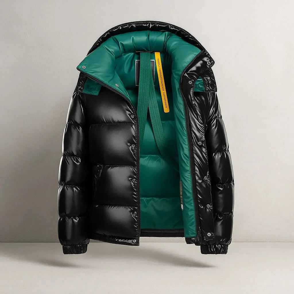 Men's Insulated Full-Zip Puffer Jacket with Thick Cotton Fill 2
