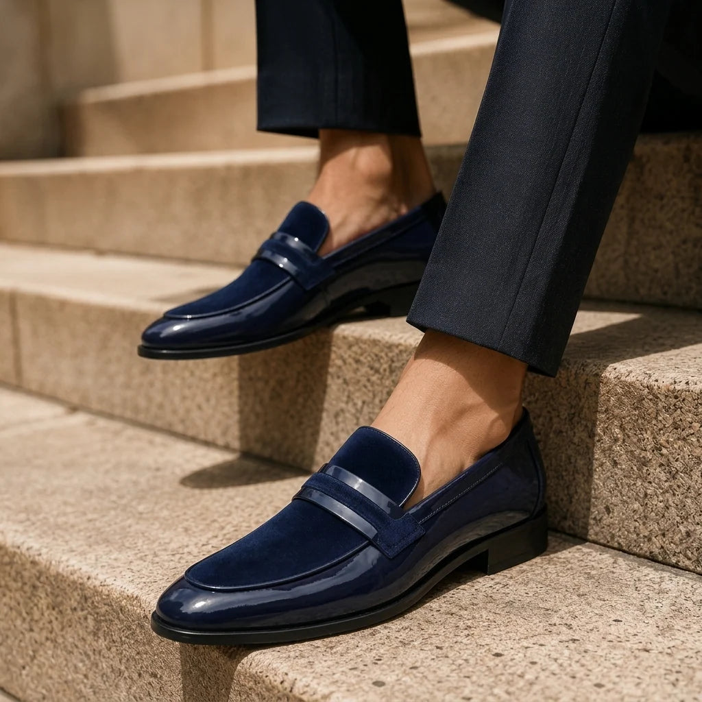 Men's Italian Leather Loafers with Refined Design for Smart Casual and Formal Wear 0