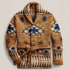 Men's Jacquard Knit Cardigan with Structured Collar and Insulation 0