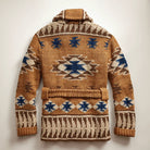 Men's Jacquard Knit Cardigan with Structured Collar and Insulation 1