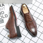 Men's Lace-Up Dress Shoes with Perforated Cap Toe and Contrasting Outsole 2