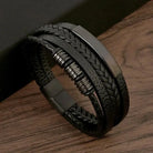 Men's Leather Bracelet - Solid Casual Design for Everyday Wear 2