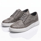 Men's Leather Brogue Lace-Up Sneakers with Cushioned Sole 5