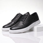 Men's Leather Brogue Lace-Up Sneakers with Cushioned Sole 6