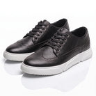Men's Leather Brogue Lace-Up Sneakers with Cushioned Sole 7